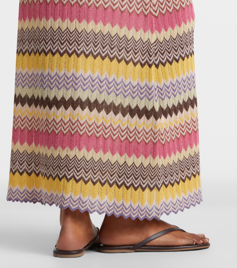 Pedro chevron lamé maxi dress 4