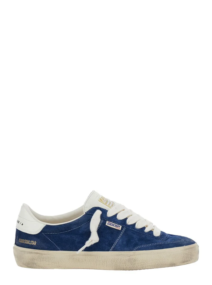 Golden Goose 'Soul-Star' Blue Low Top Sneakers With Metallic Heel Tab In Suede Man - 1