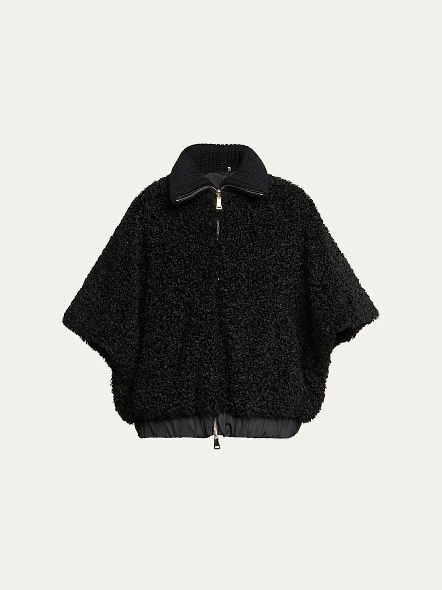 Reversible Faux Fur Cape - 1