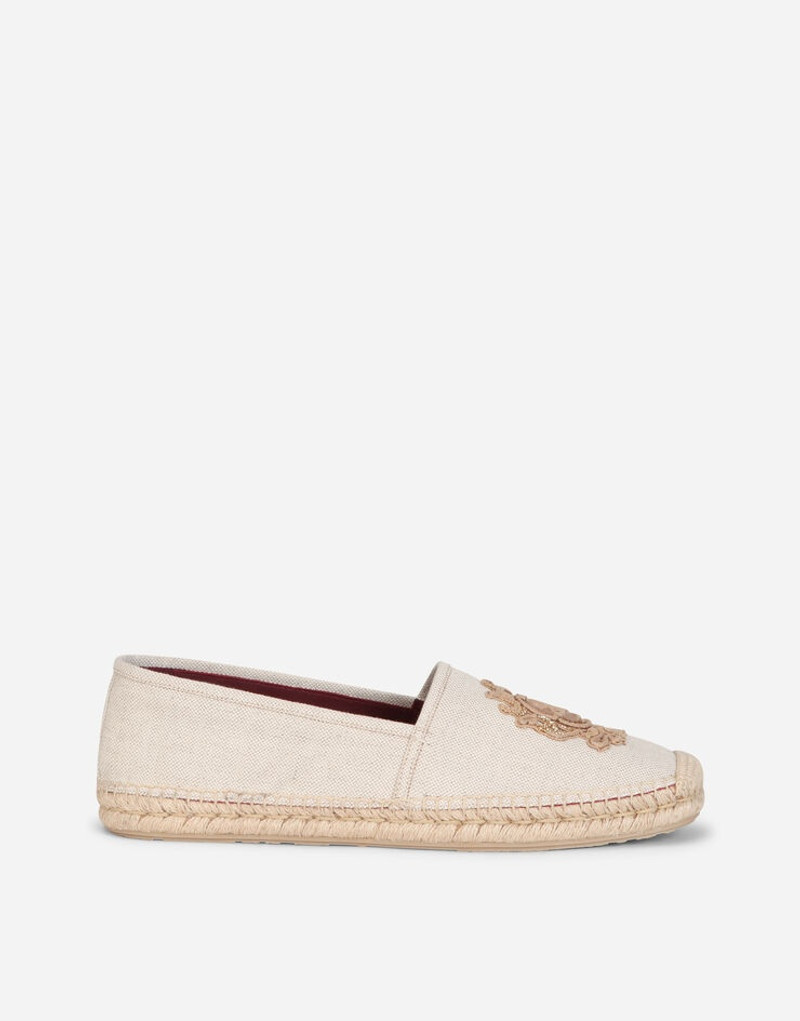 Canvas espadrilles with coat of arms embroidery 1
