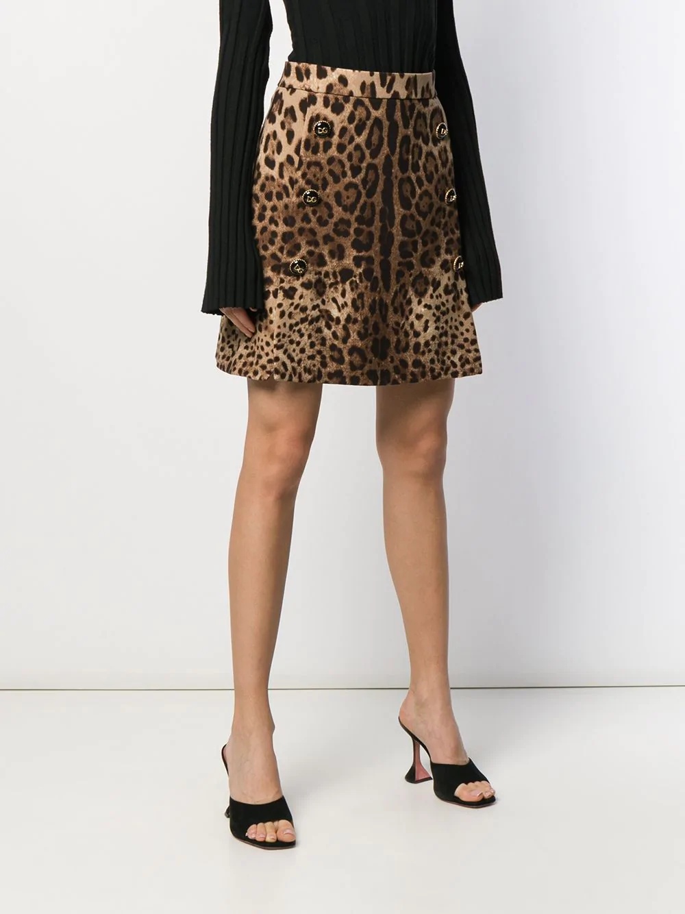 leopard print A-line skirt - 3