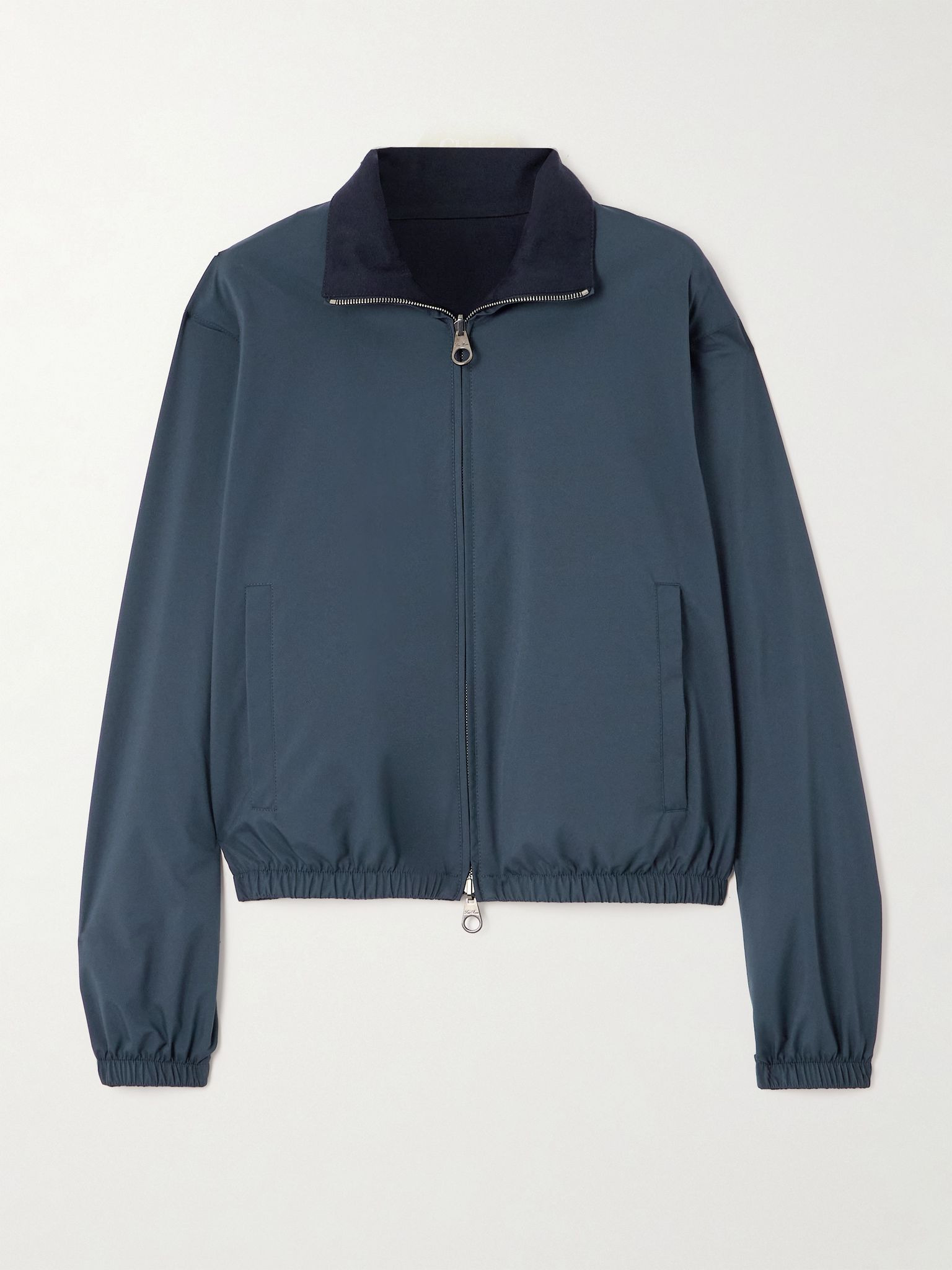 Reversible shell and cashmere bomber jacket Navy - 1