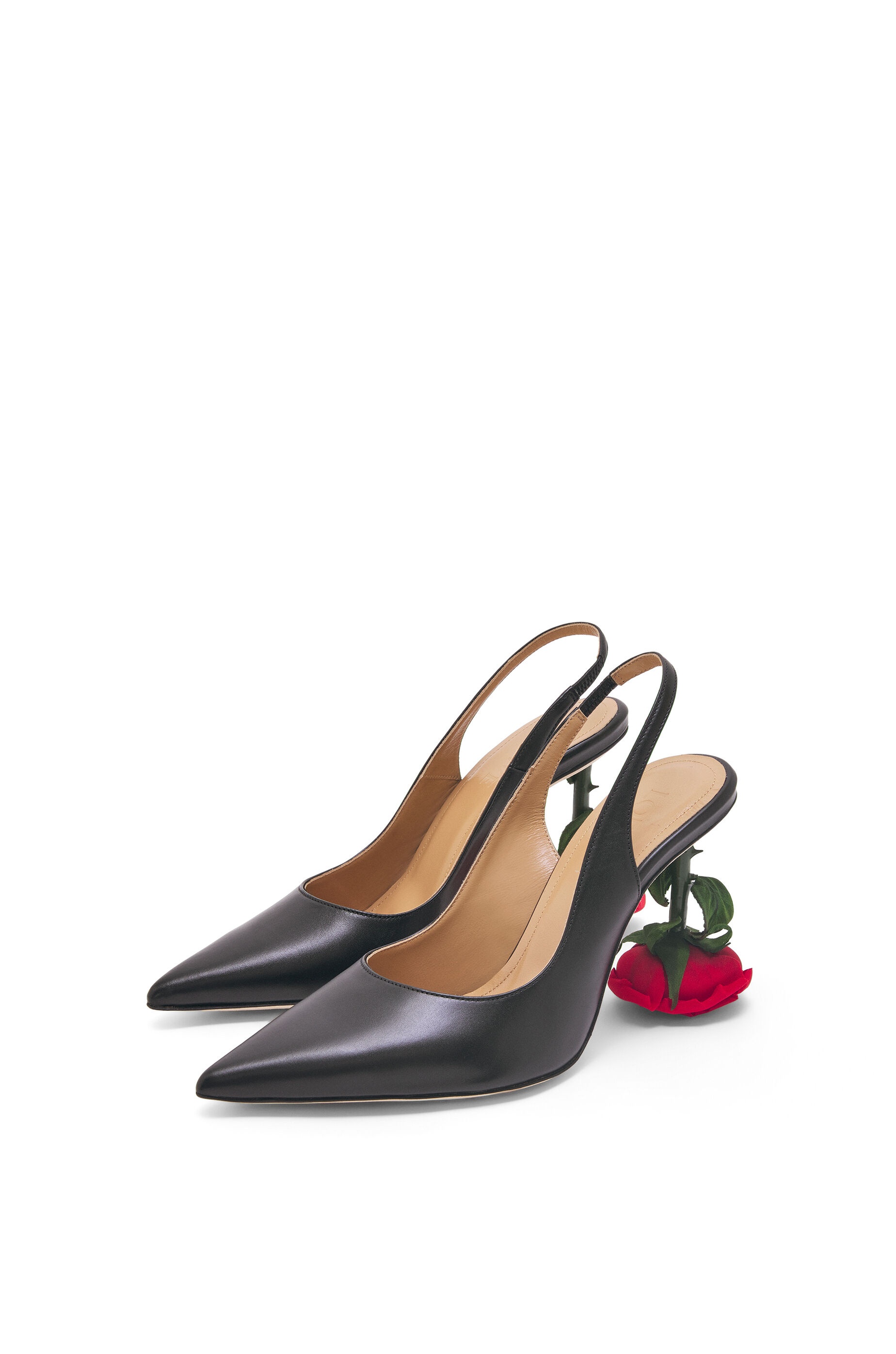 Rose heel slingback in calfskin - 2