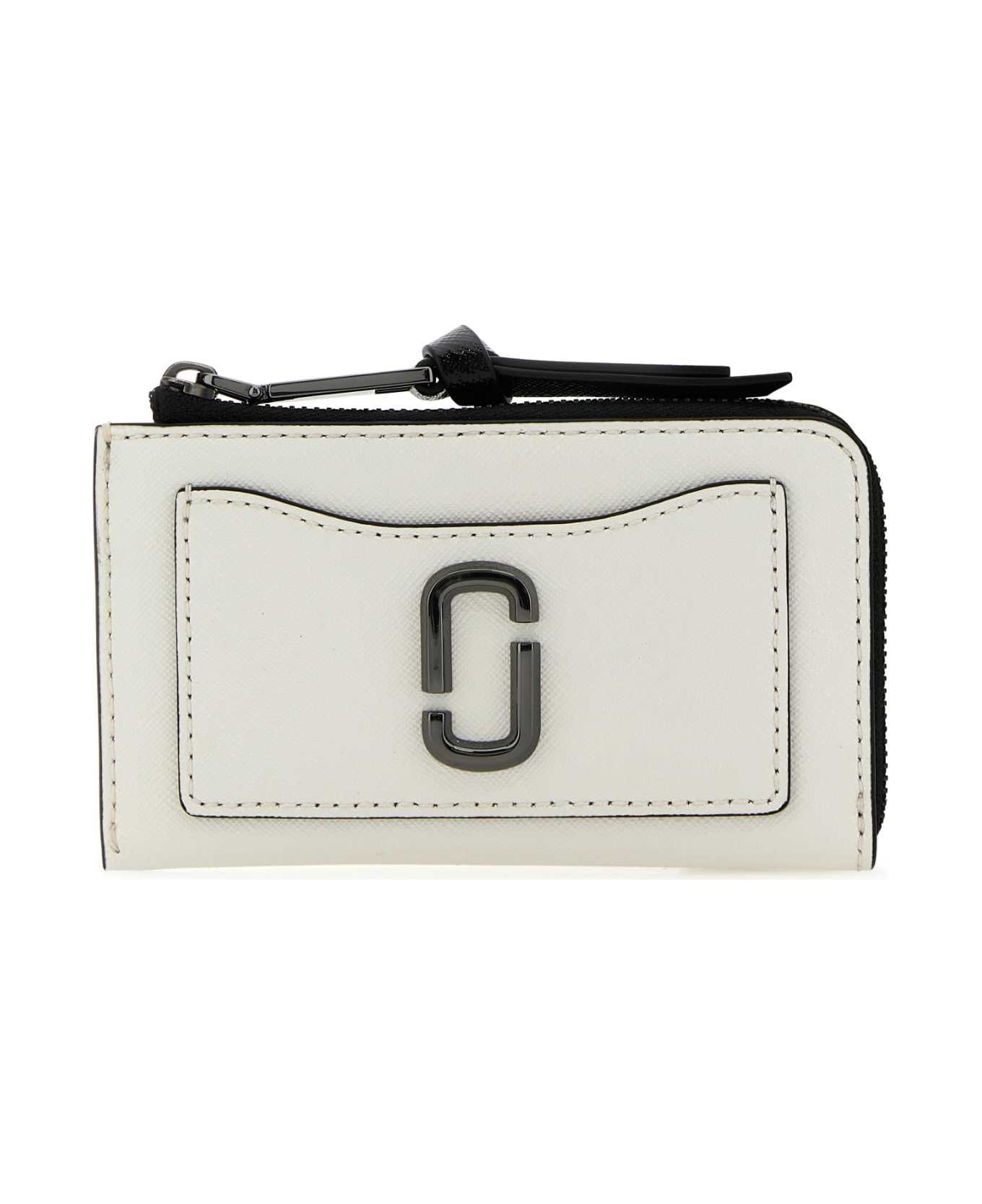 White Leather Utility Snapshot Wallet - 1
