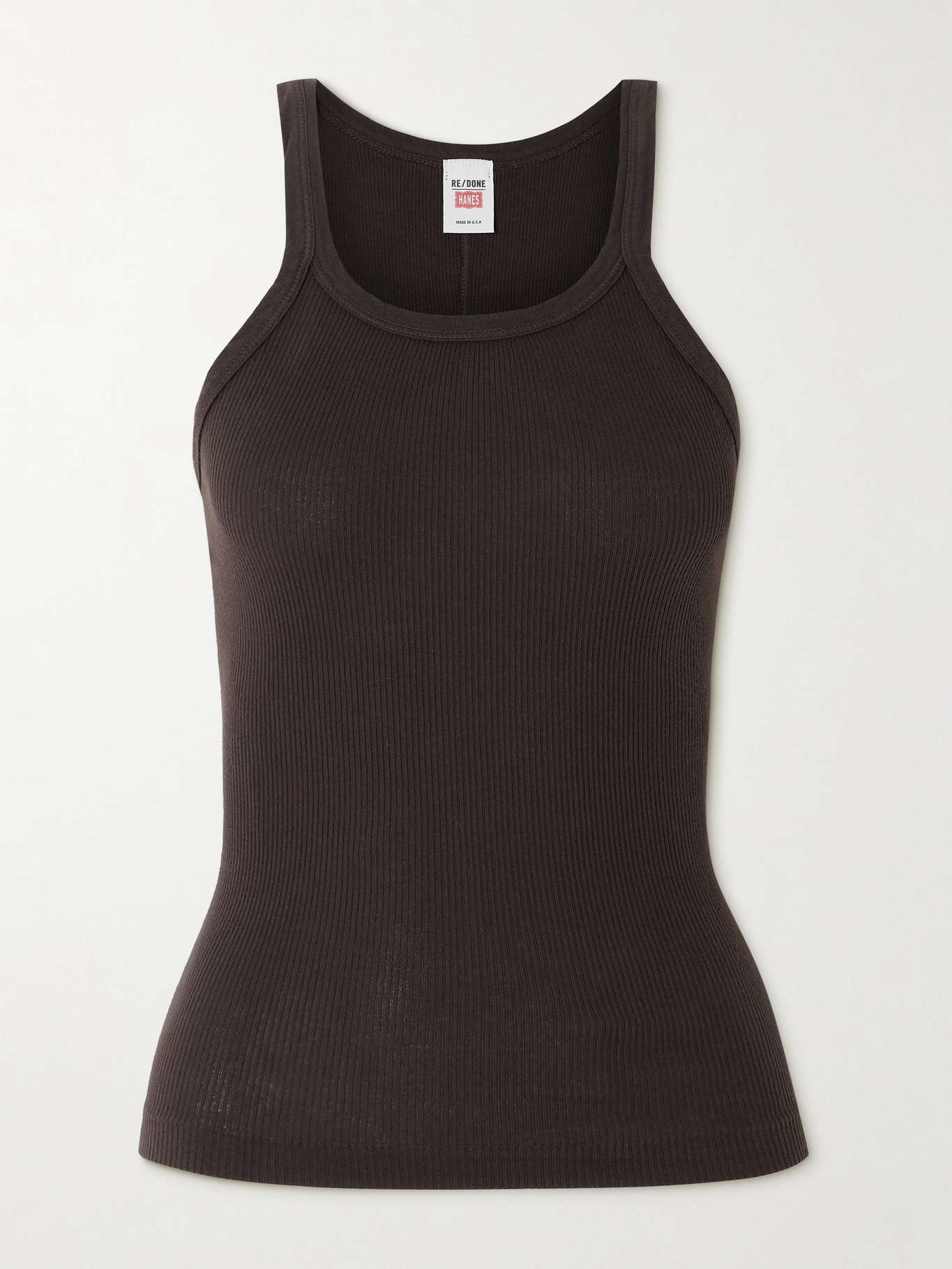 Ribbed cotton-jersey tank - 1