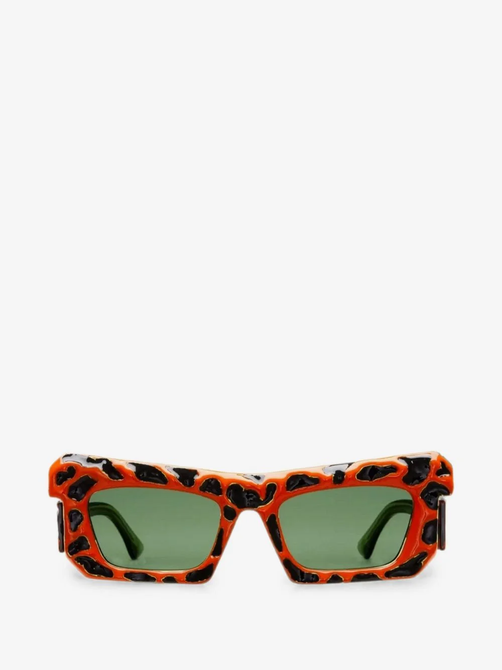 leopard-print rectangle-frame sunglasses - 1