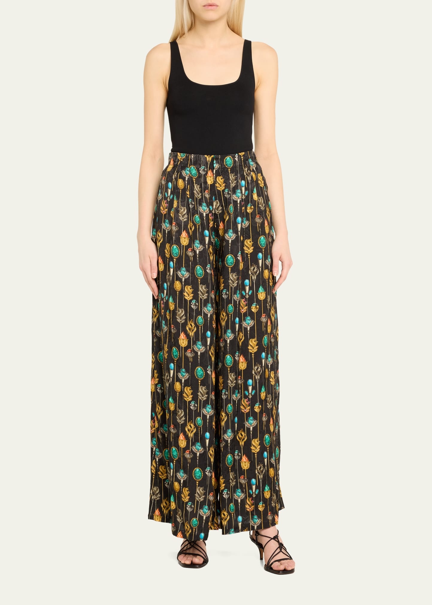 Pinon Ornamento Printed Wide-Leg Trousers - 2