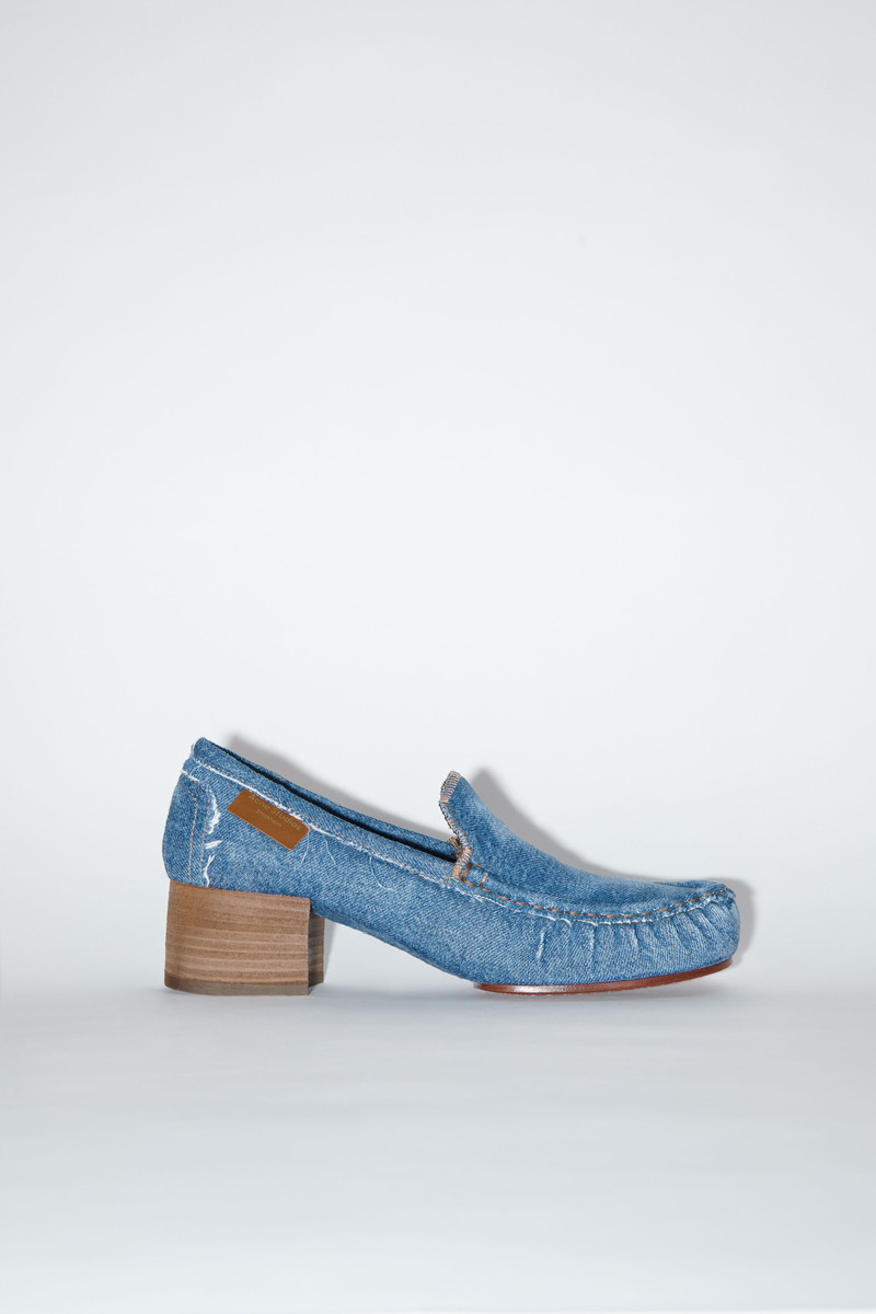 Heeled denim loafers - Blue 1