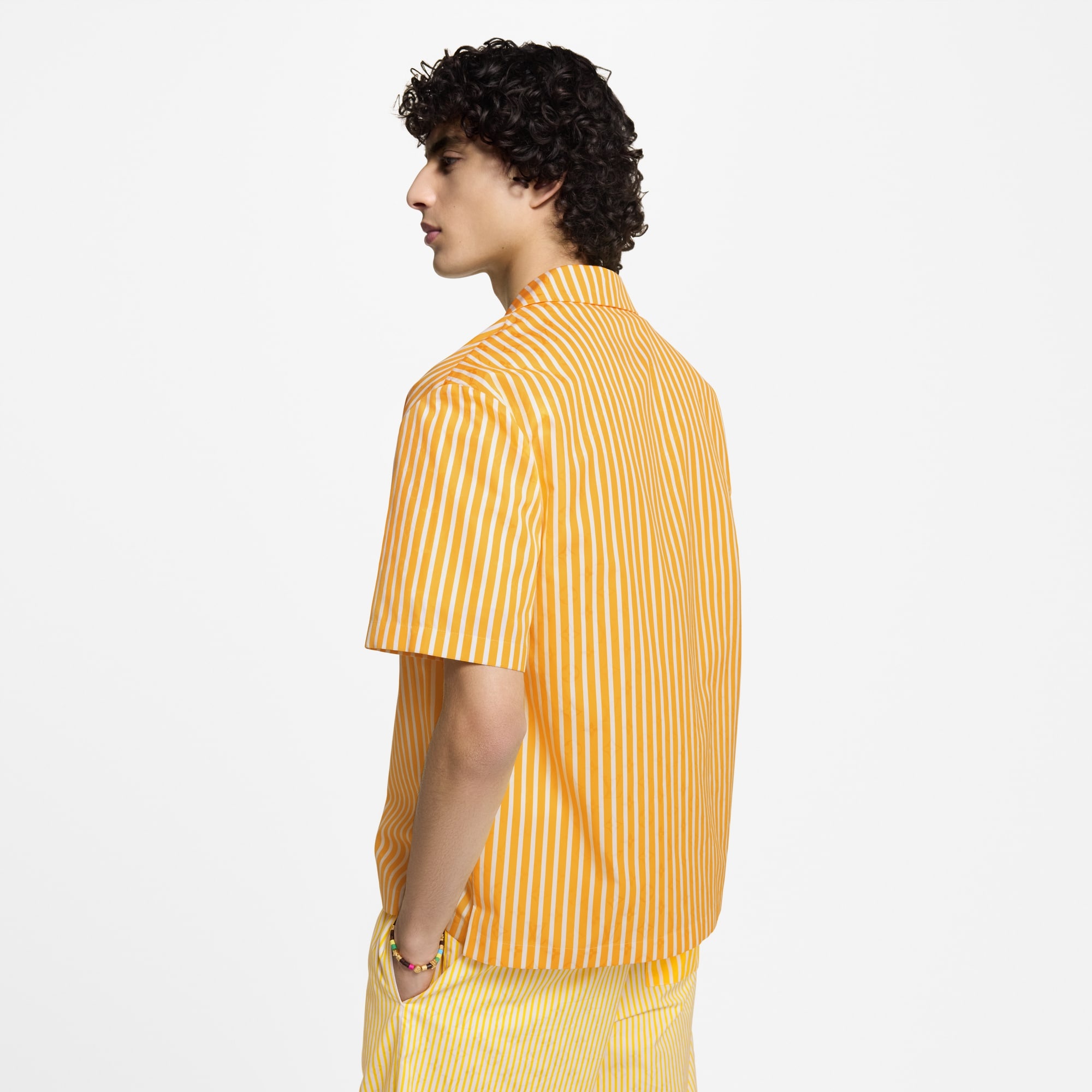 Monogram Striped Patchwork Short-Sleeved Shirt - 5