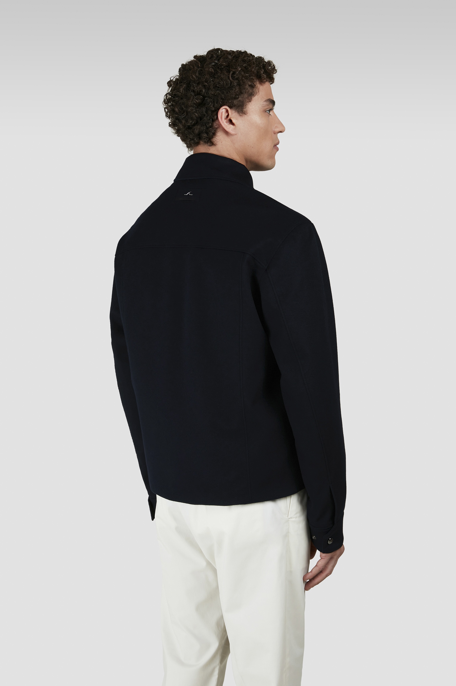 CASHMERE SHACKET WITH LEATHER TRIMS - 3