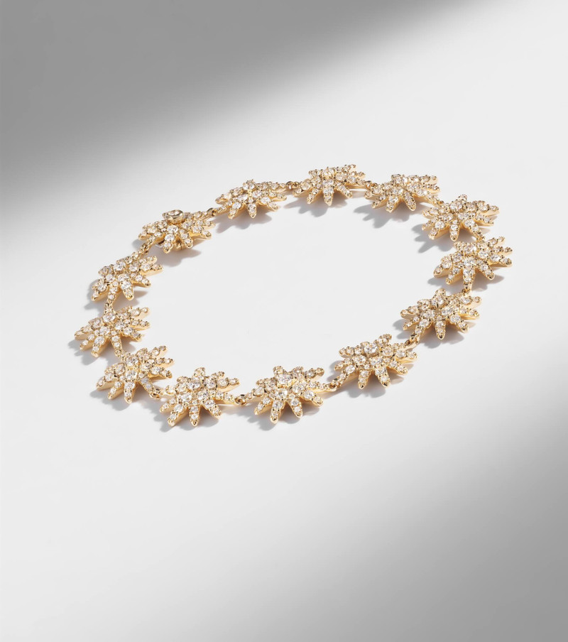Starburst 18kt gold tennis bracelet with diamonds 4