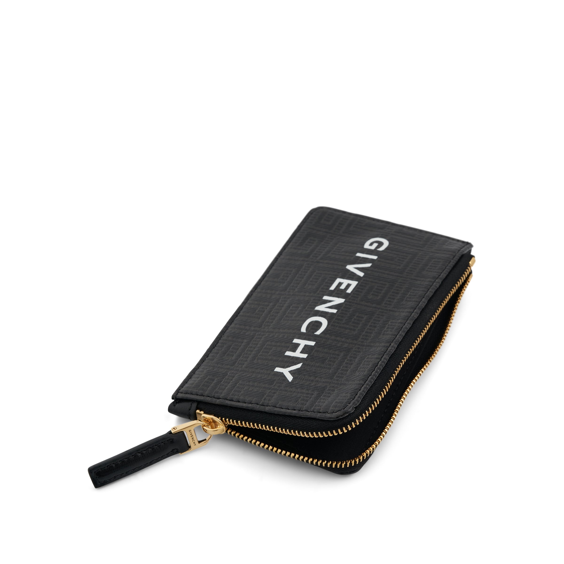 G Cut Zipped Cardholder in 4G Coated Canvas in Black - 3