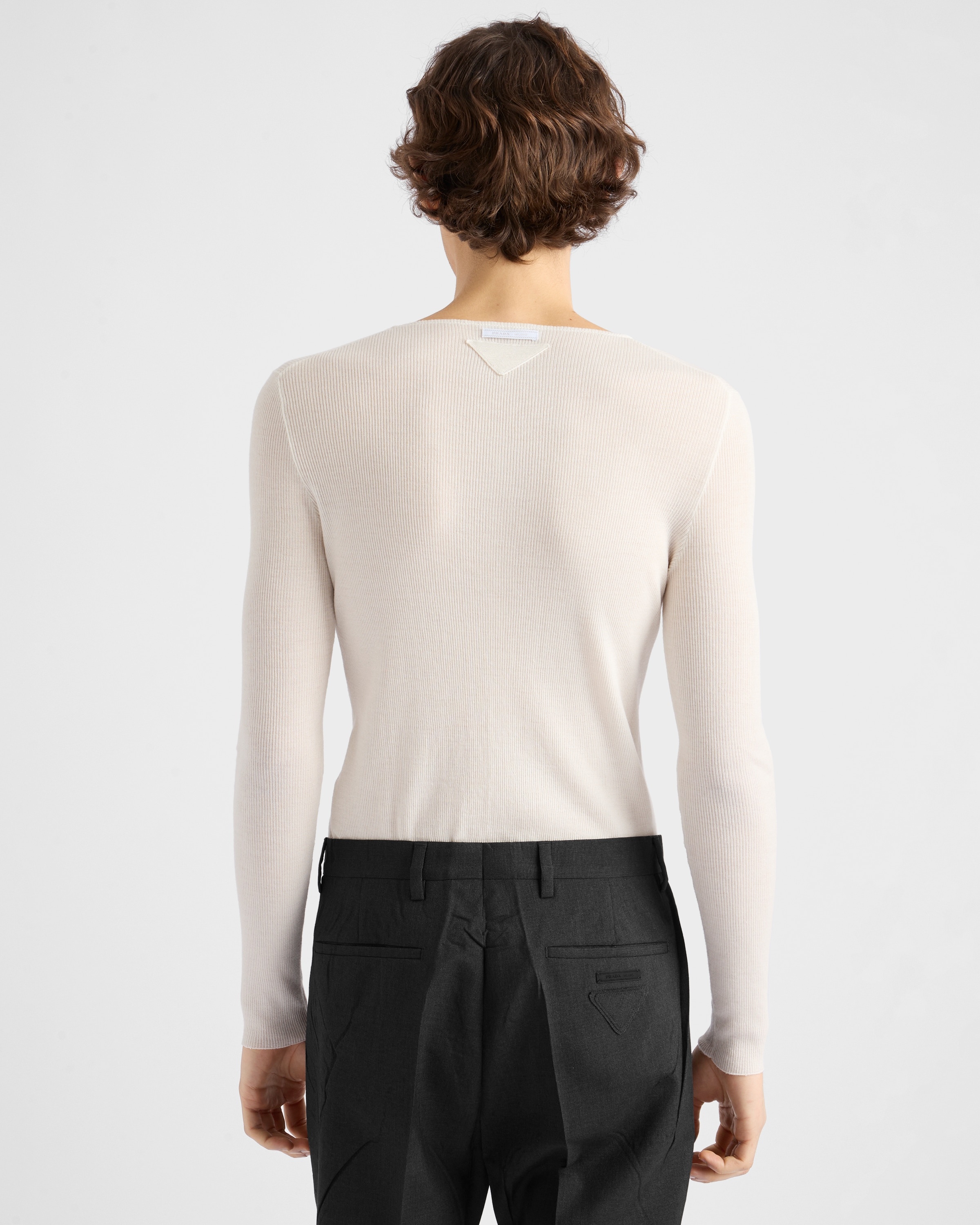 Long-sleeved cashmere and silk sweater - 5