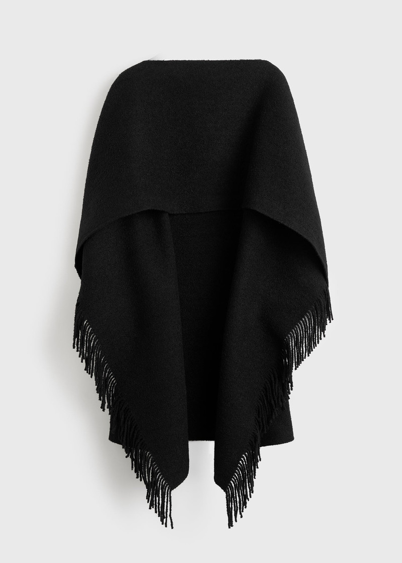 Fringed poncho black 6
