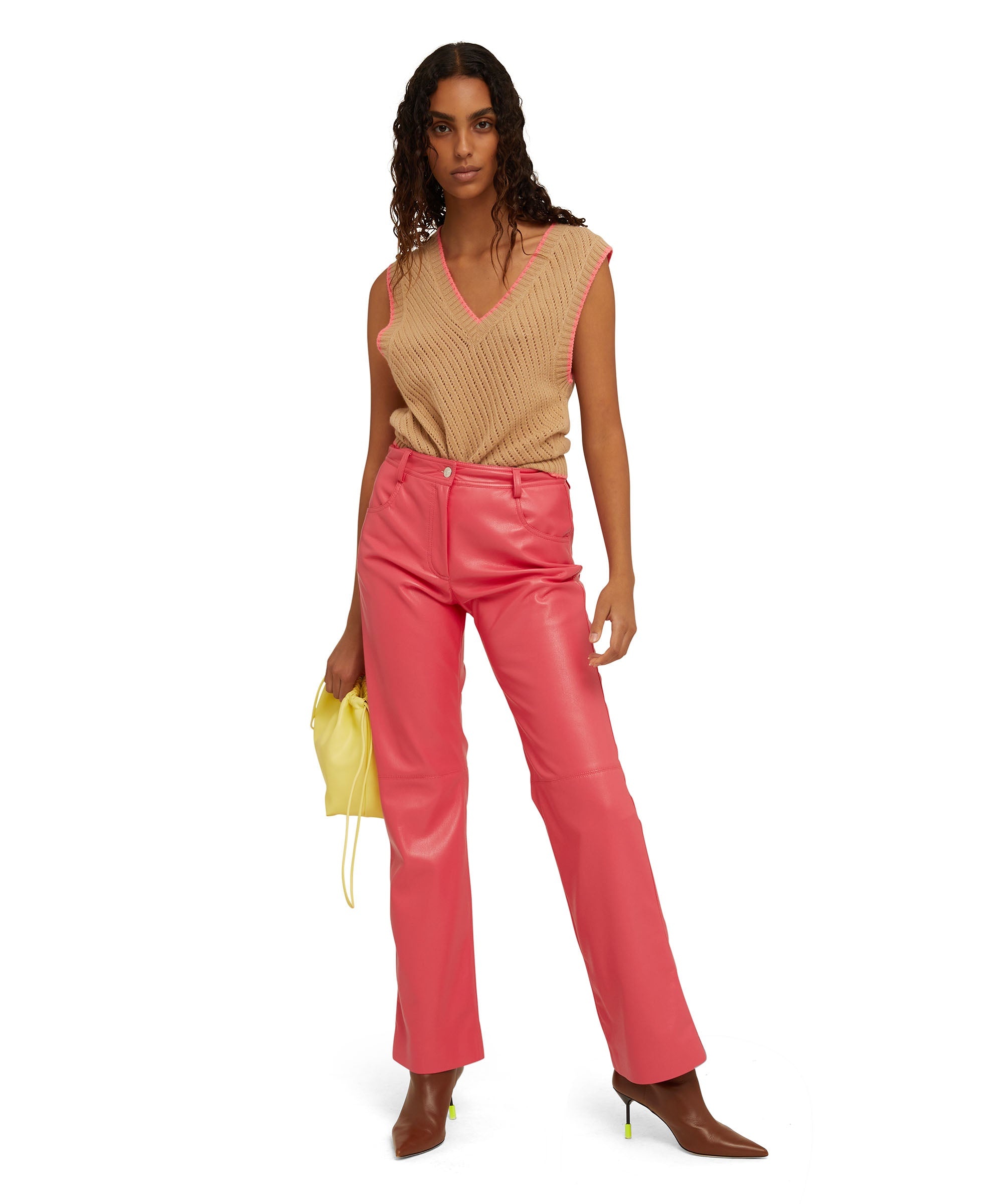 Faux leather pants with straight legs - 5