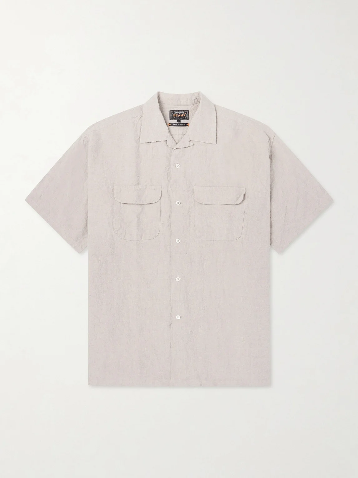 Convertible-Collar Linen Shirt - 1
