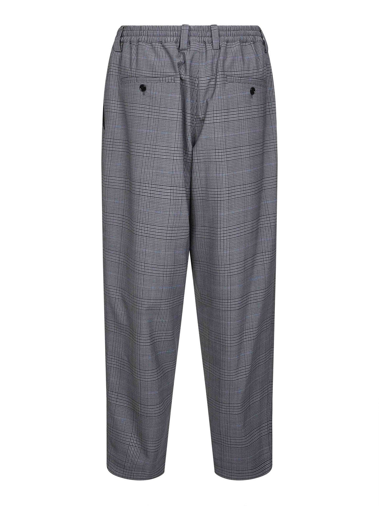 Grey Prince of Wales check tropical wool cropped trousers - 2