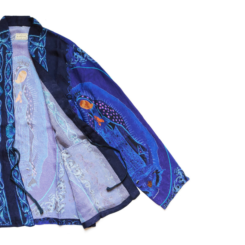 RAYON VIRGIN MARY KIMONO SHIRT - PURPLE 6