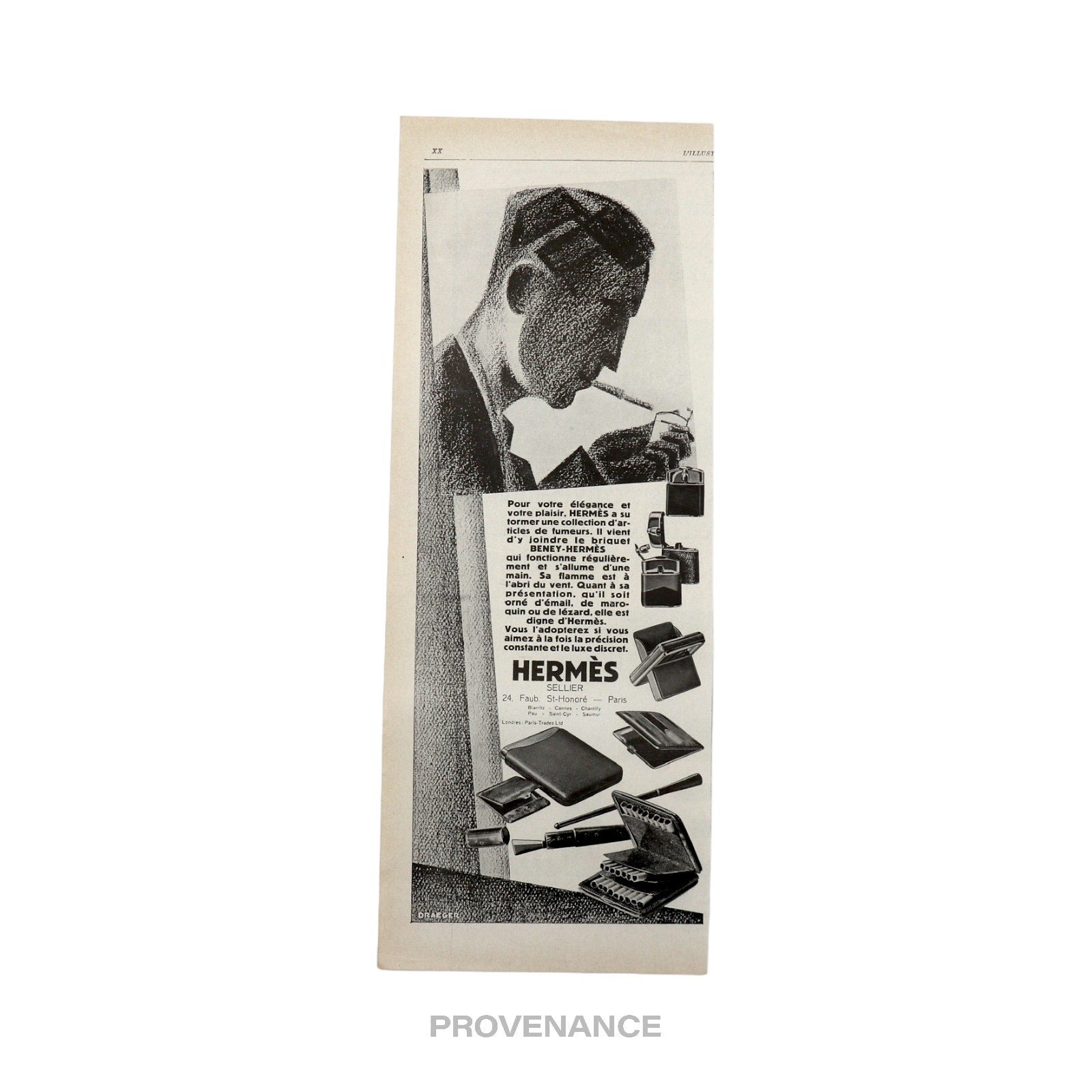 Hermes Antique Vintage Newsprint Ad - HERMÈS SELLIER - 3