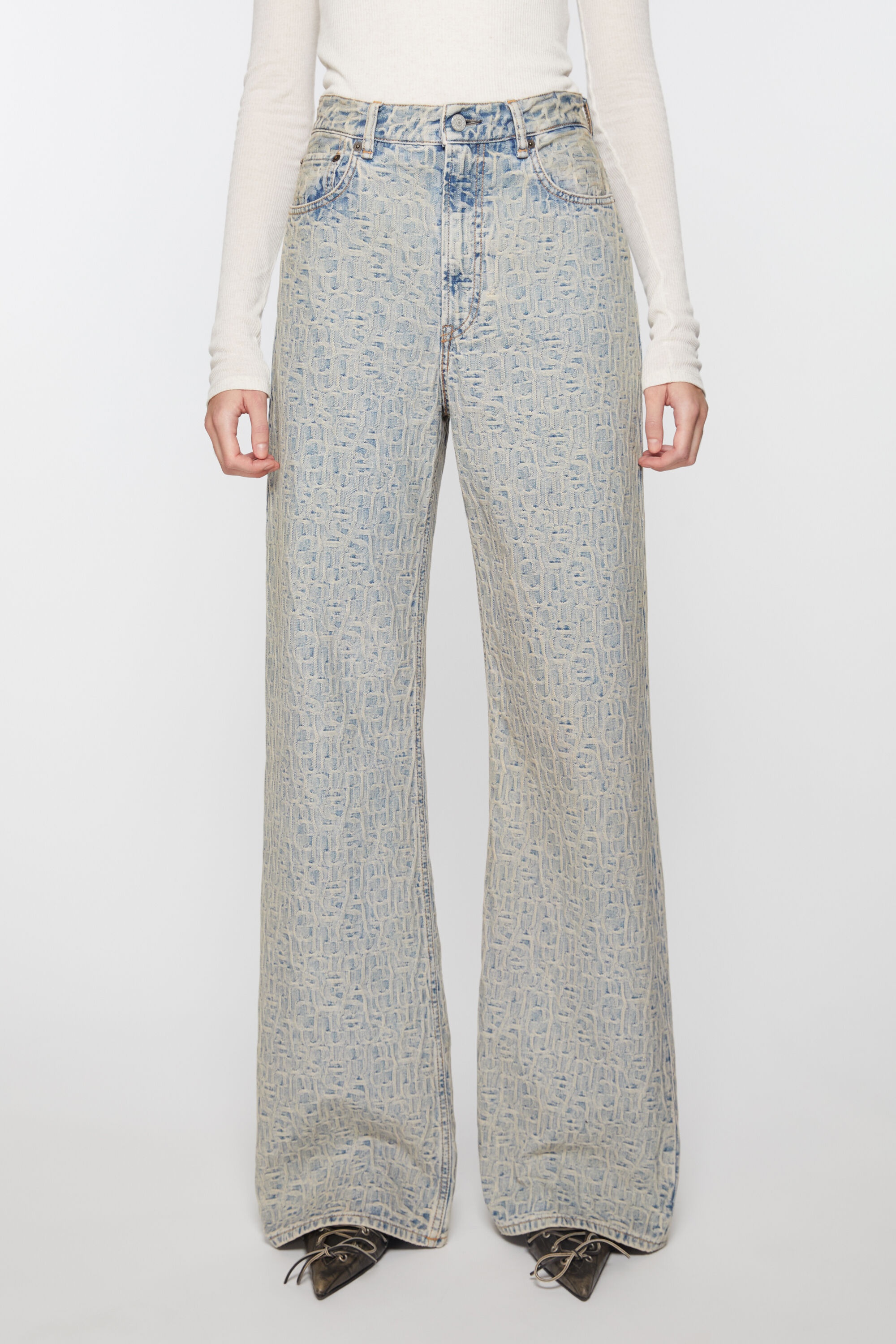 Relaxed fit jeans - 2022 Monogram - Blue/beige - 2