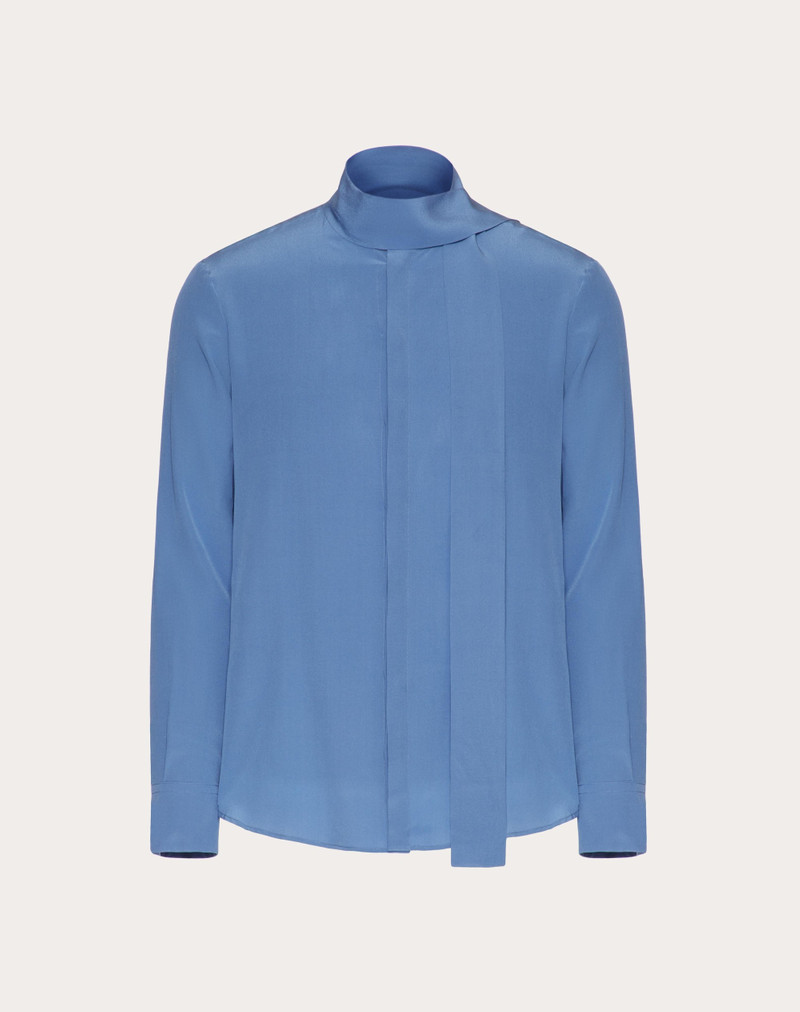 WASHED SILK SHIRT WITH NECK TIE 1