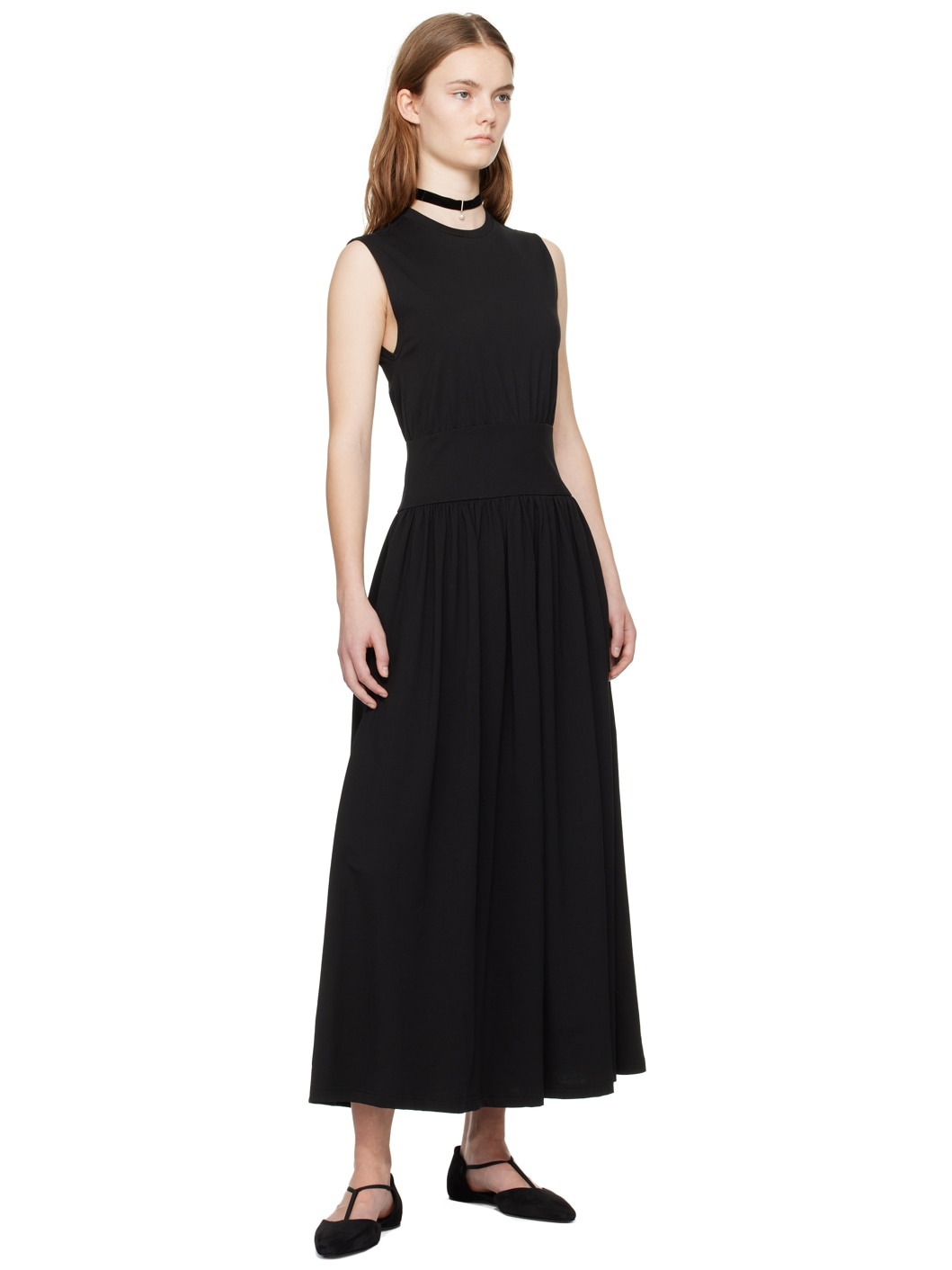 Black Sleeveless Midi Dress - 4