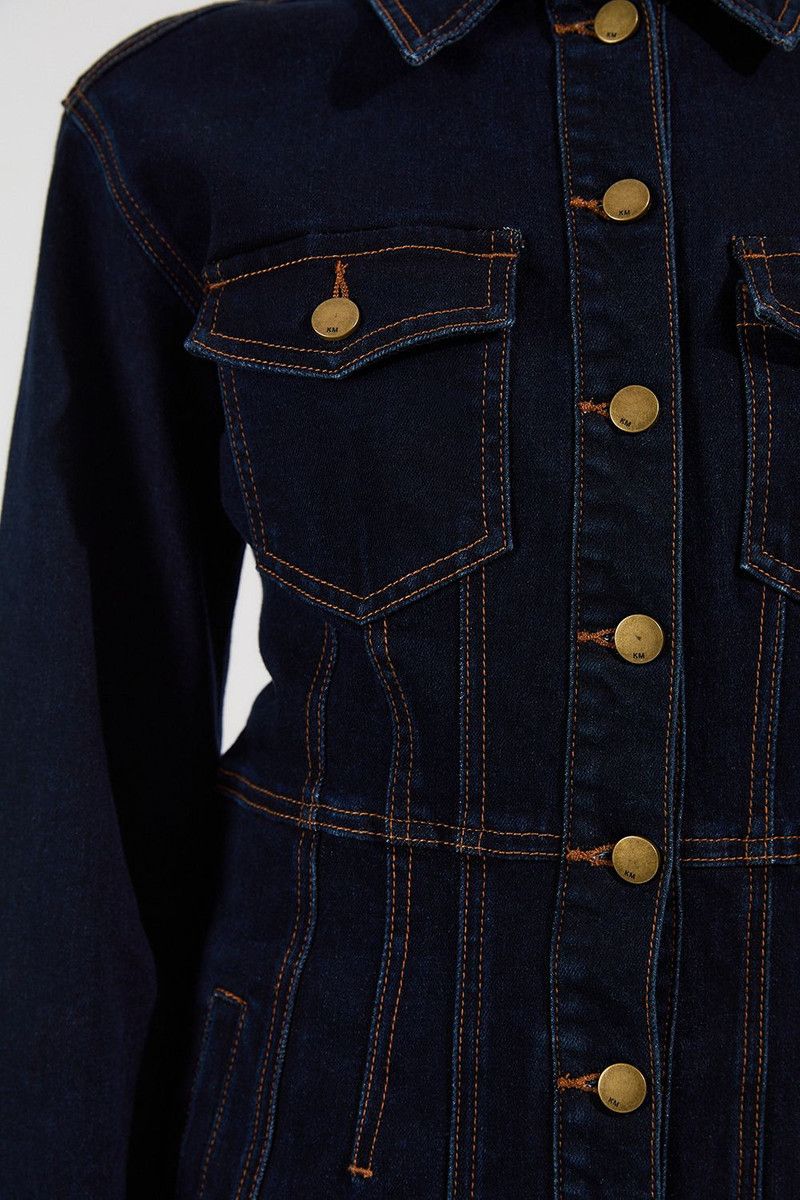 Denim Corset Waist Detail Jacket 5