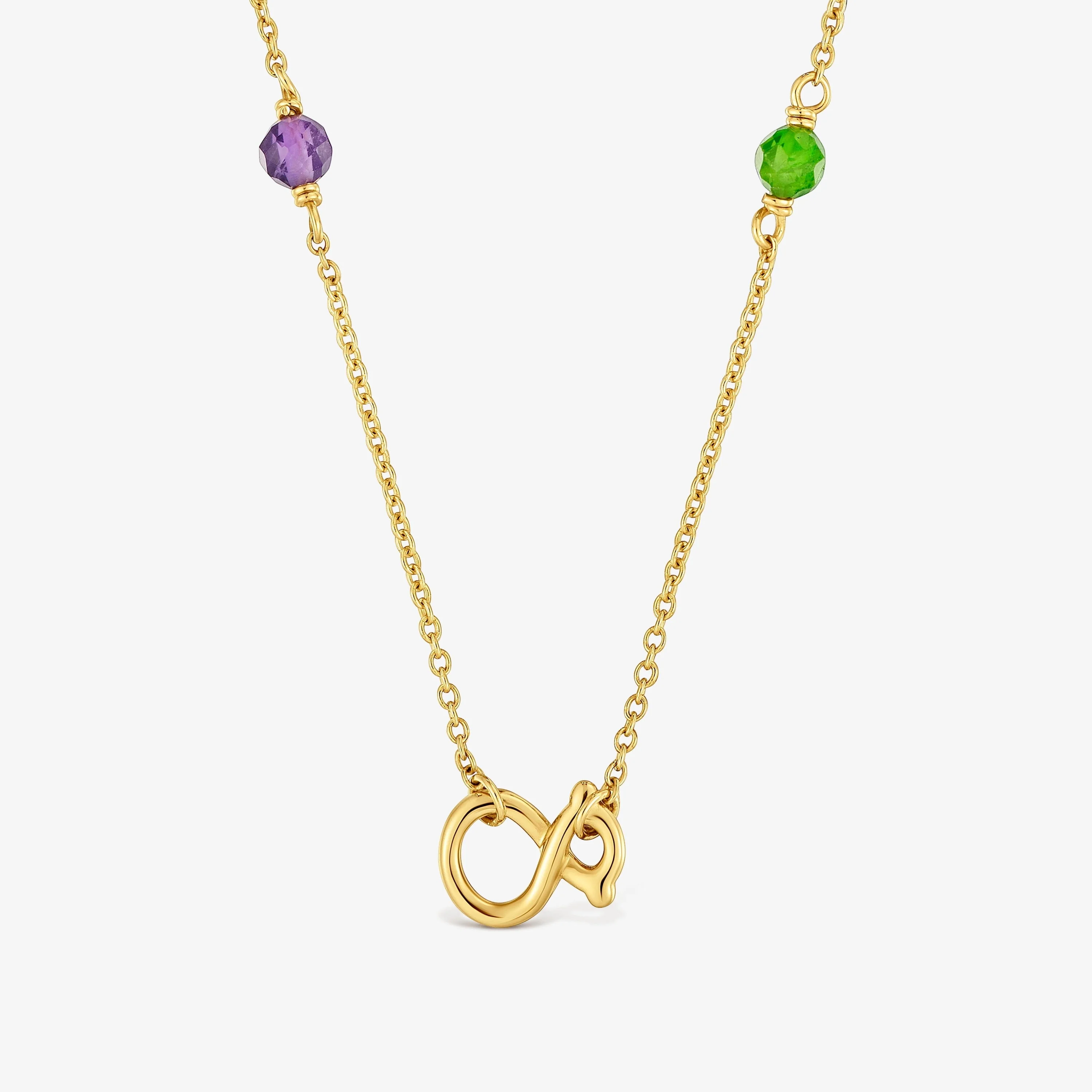 9kt gold Necklace with gemstones and 8 mm bear motif TOUS Infinity - 1