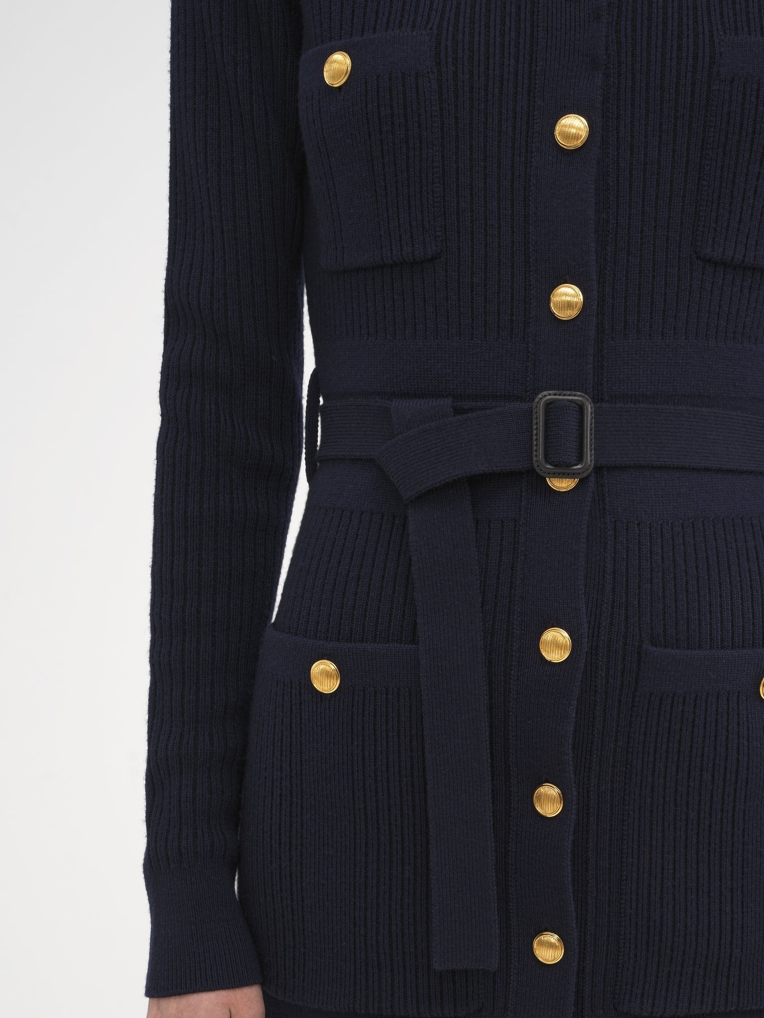 LONG FITTED CARDIGAN IN WOOL KNIT - 7