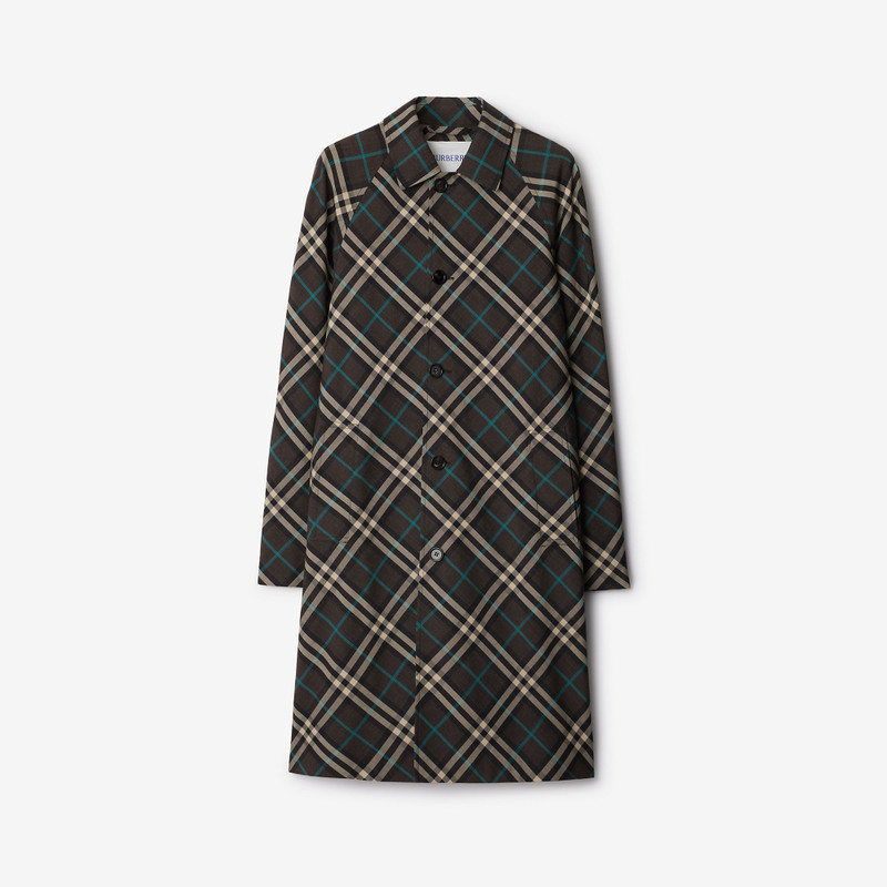 Mid-length Check Car Coat - 1