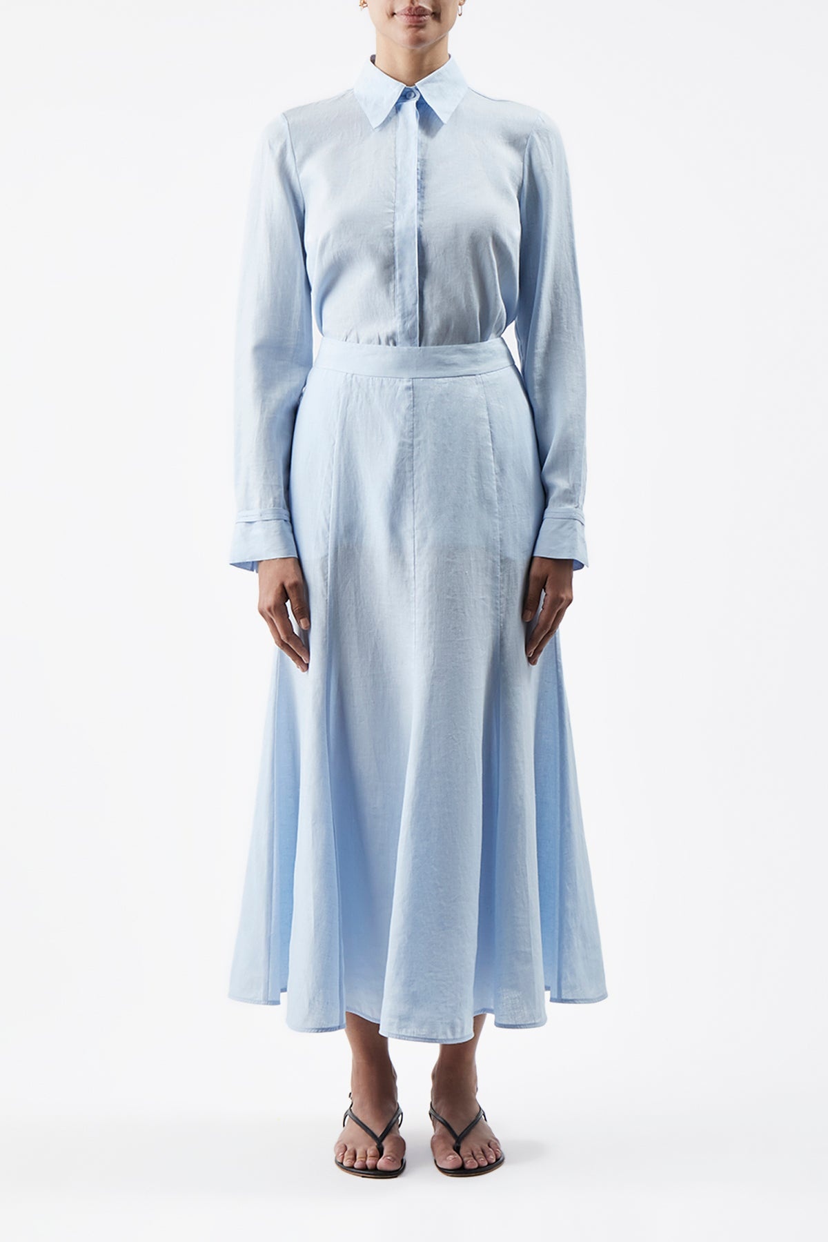 Tate Skirt in Aloe Linen - 2