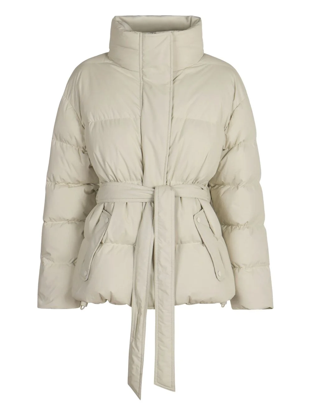 belted puffer jacket - 1