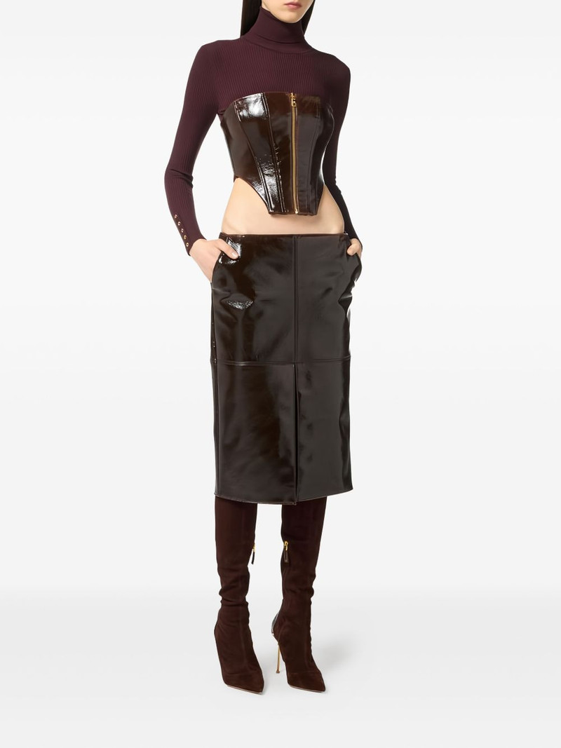 ELISABETTA FRANCHI coated zip bustier top outlook