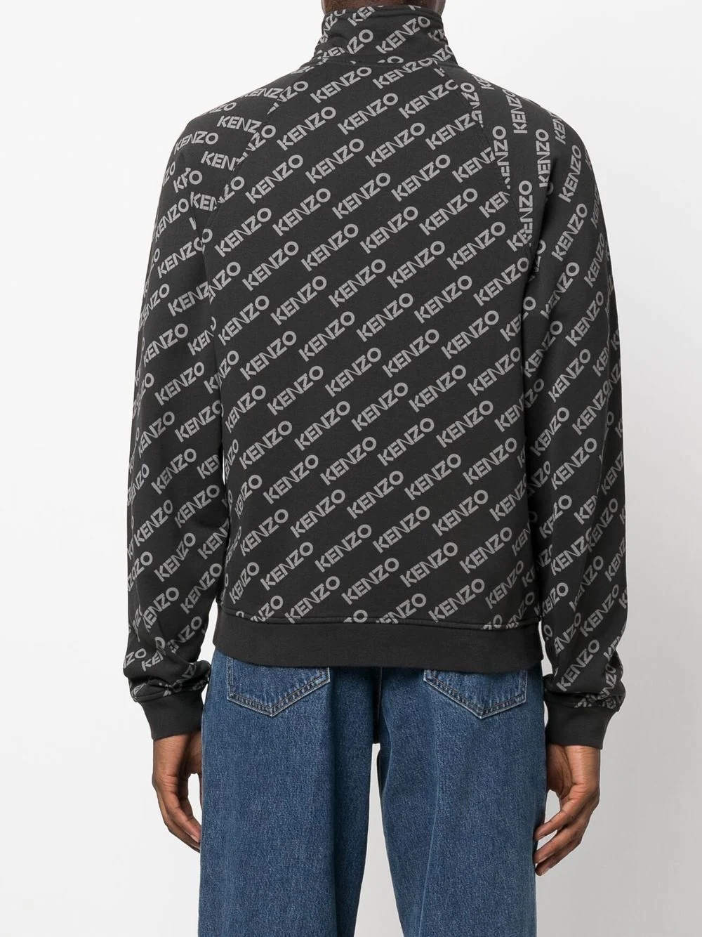 logo print zip-up jacket - 4