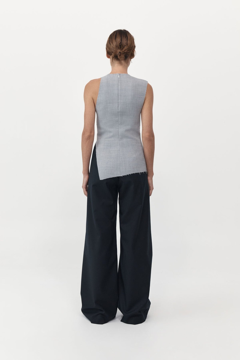 Asymmetrical Neck Top - Grey Heather 4