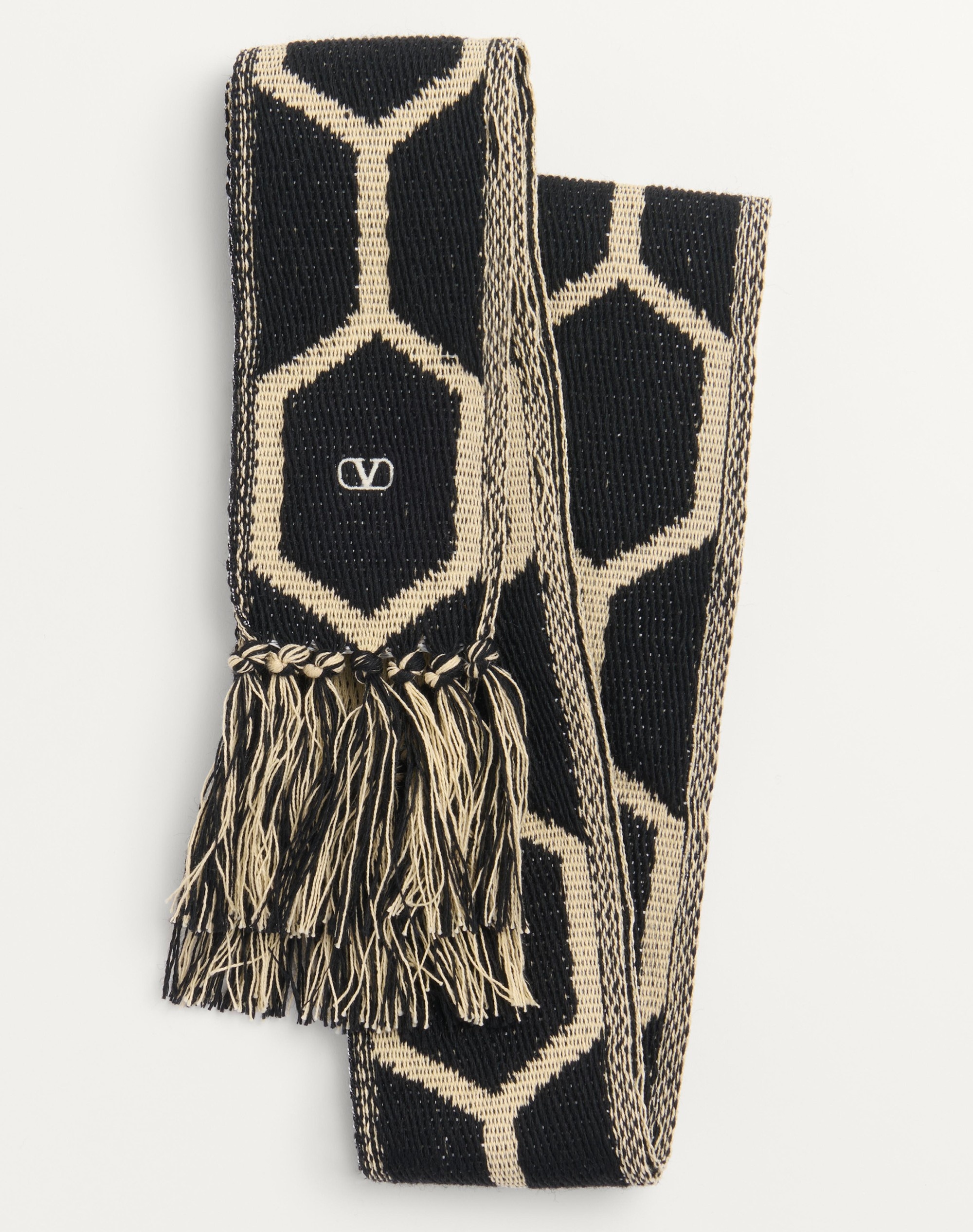 ANTIBES COTTON SCARF WITH FRINGE - 1