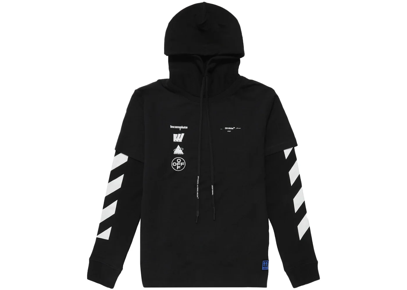 OFF-WHITE Diag Mariana Hooded T-Shirt Black/Multicolor - 1