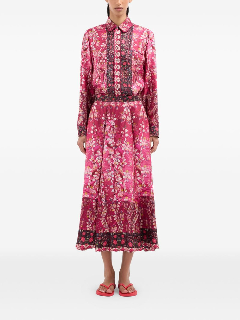 Aloe floral A-line midi skirt 3