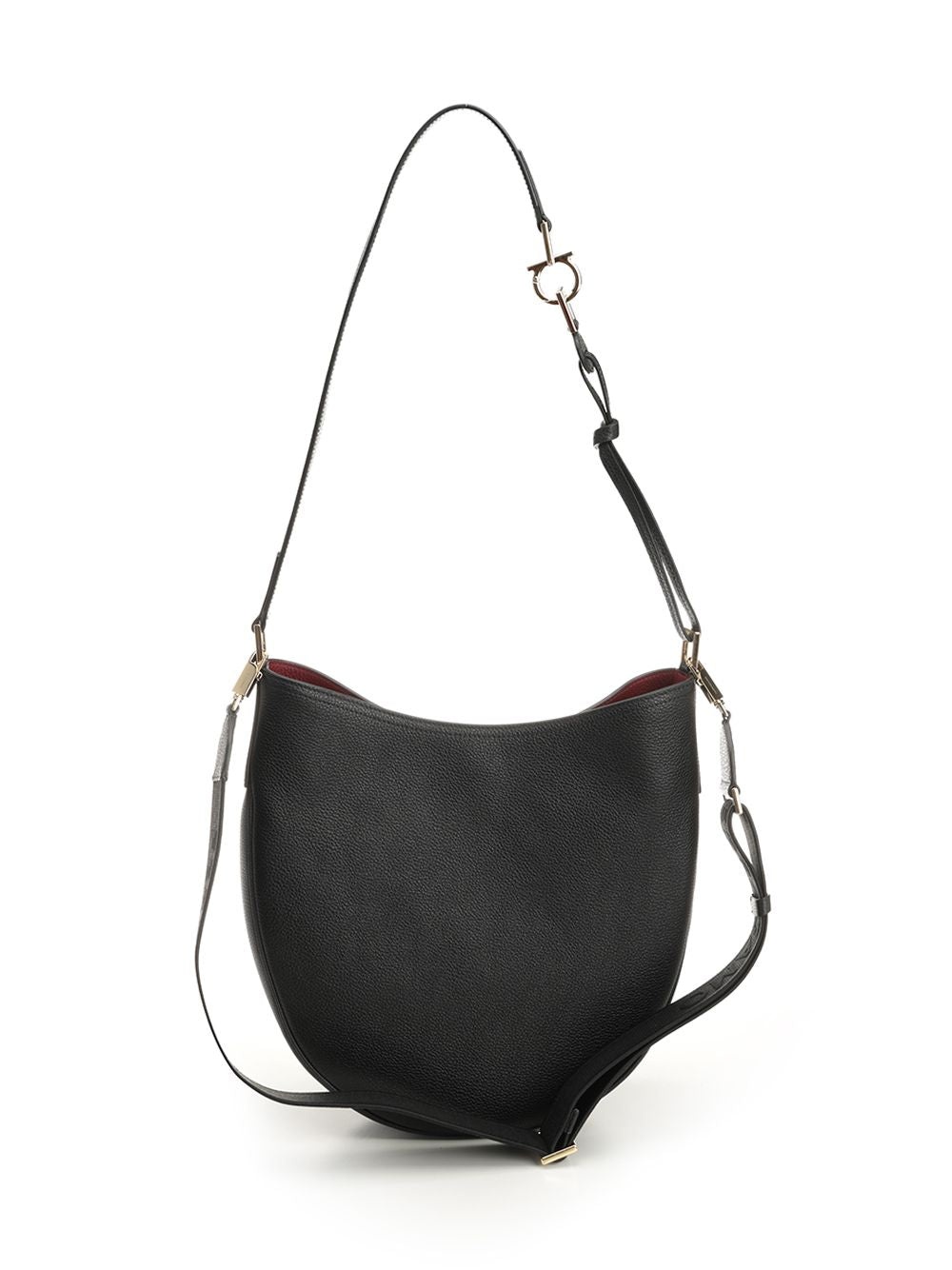 Hobo Smile Medium Bag With Doubel Shoulder Strap Shoulder Bags Black - 3
