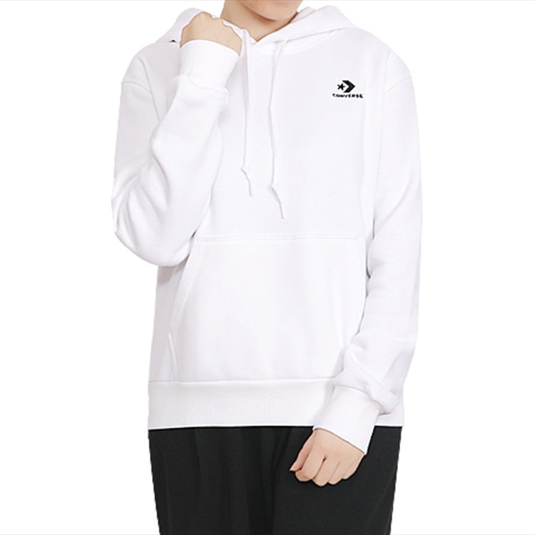 (WMNS) Converse Embroidered Star Chevron Pullover Hoodie BB 'White' 10020872-A08 - 3