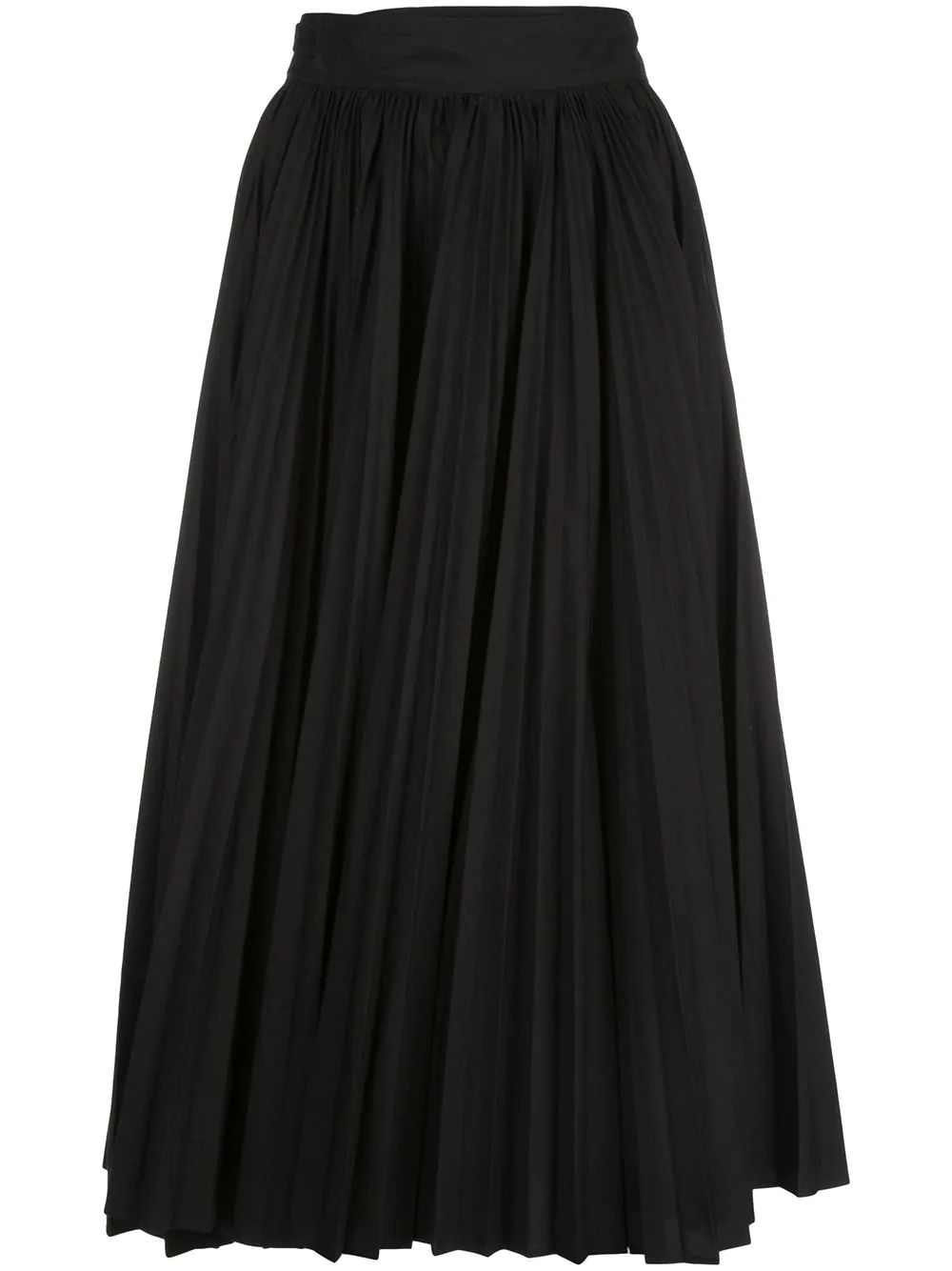 pleated poplin wrap skirt - 1