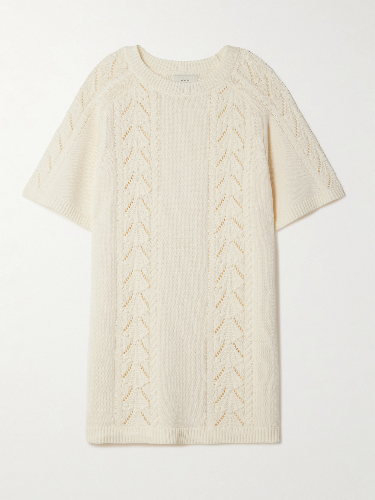 Arman Cable And Pointelle-knit Cotton Mini Dress - 1