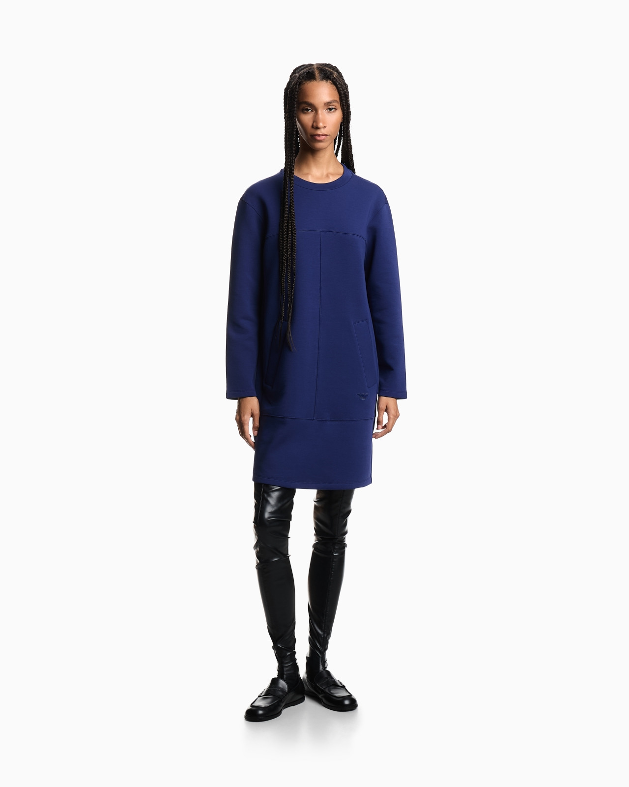 DOUBLE JERSEY CREW-NECK DRESS - 2