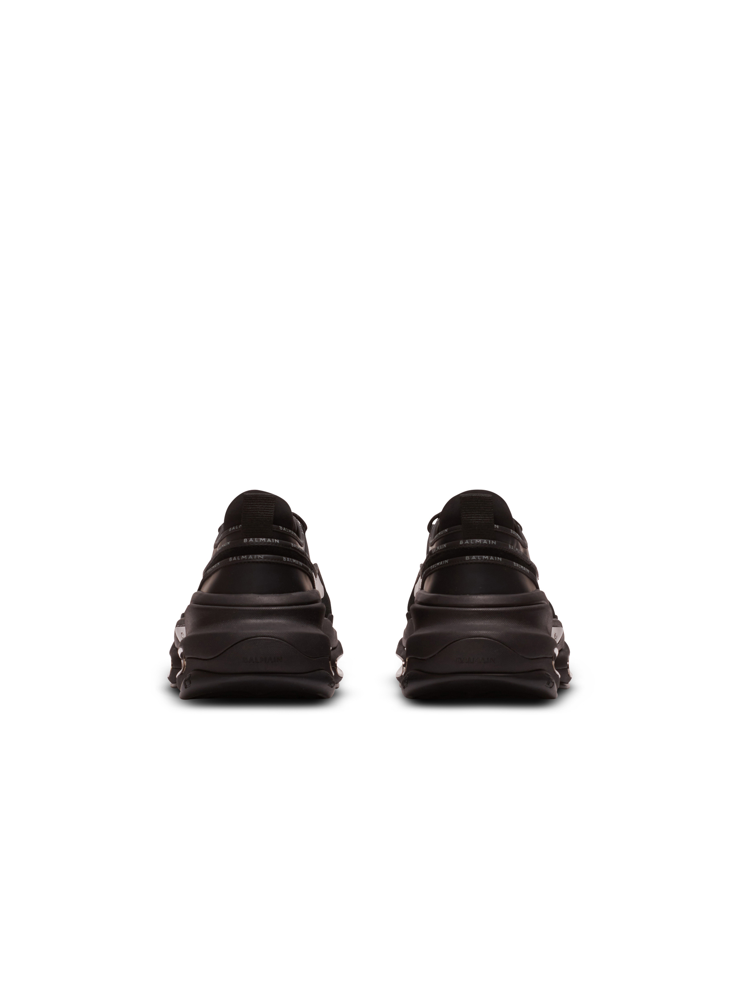 B-Bold low-top trainers in leather and suede with Balmain logo - 4