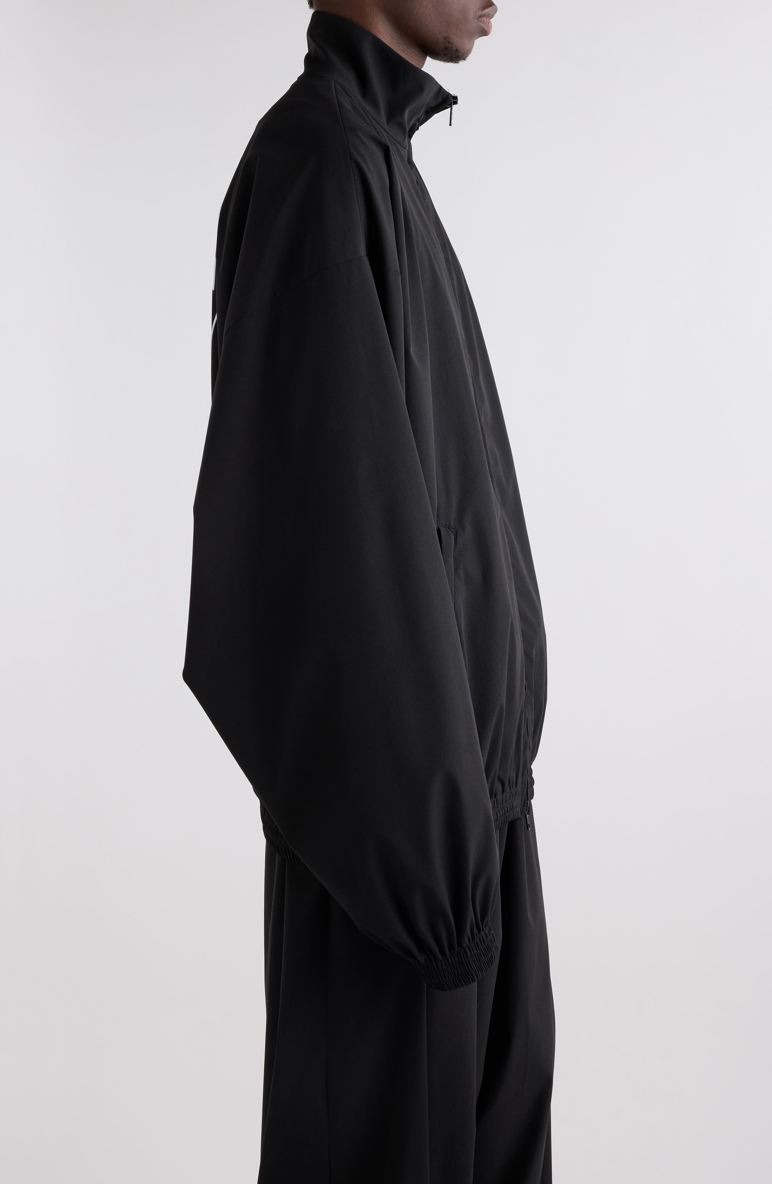 Balenciaga x Automobili Lamborghini Logo Embroidered Track Jacket in 1000 Black at Nordstrom - 4
