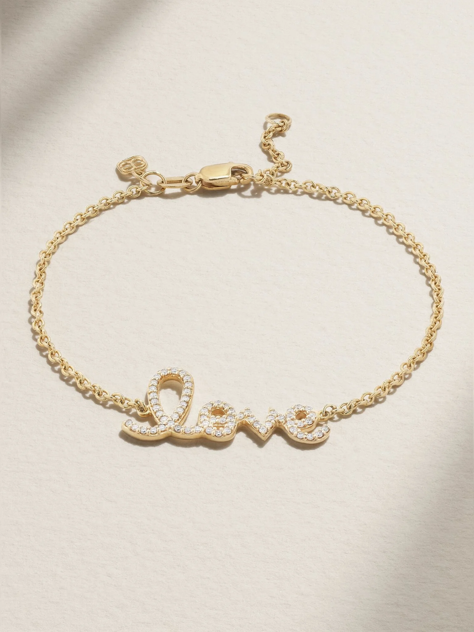 Love medium 14-karat gold diamond bracelet Gold - 1