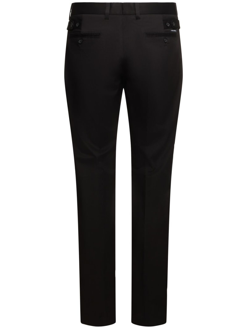 Stretch gabardine flat front pants - 3