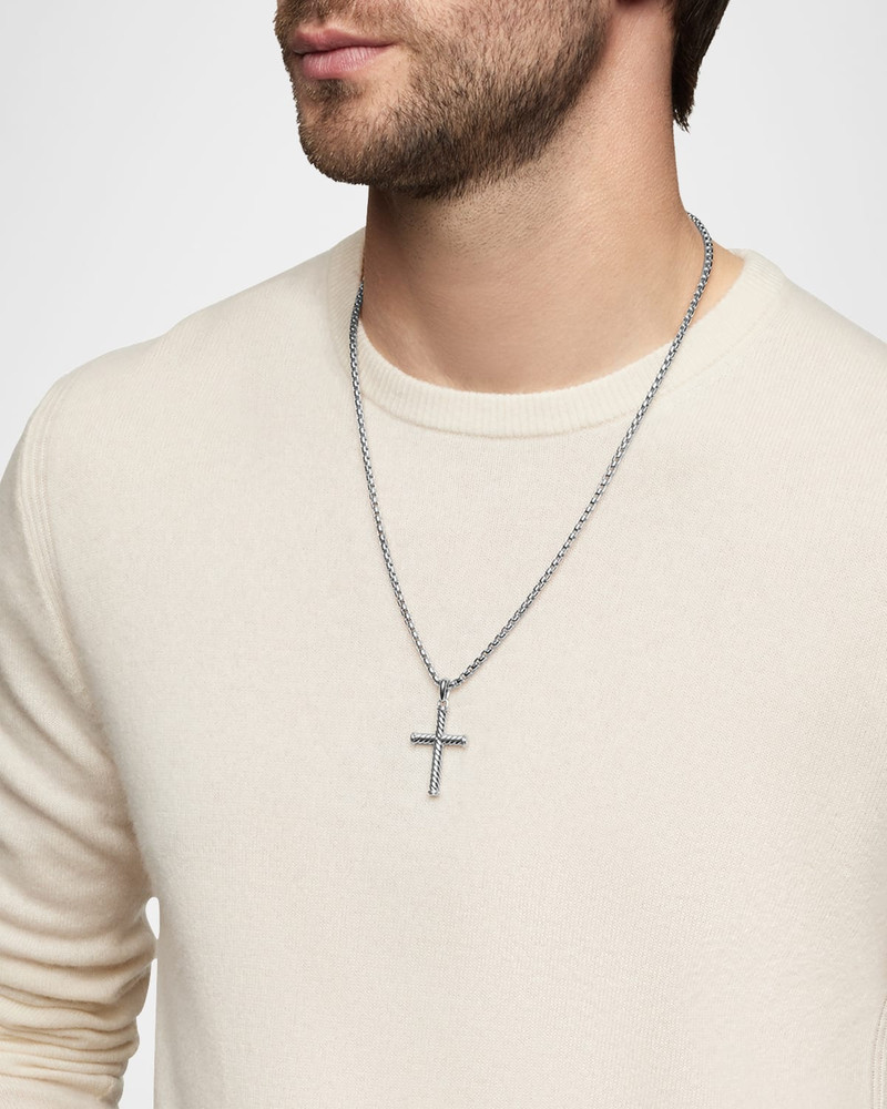 DAVID YURMAN Men's Cable Cross Pendant in Silver, 35mm outlook