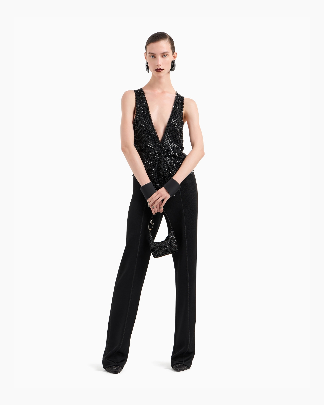 STRAIGHT-CUT, VISCOSE JERSEY TROUSERS - 2