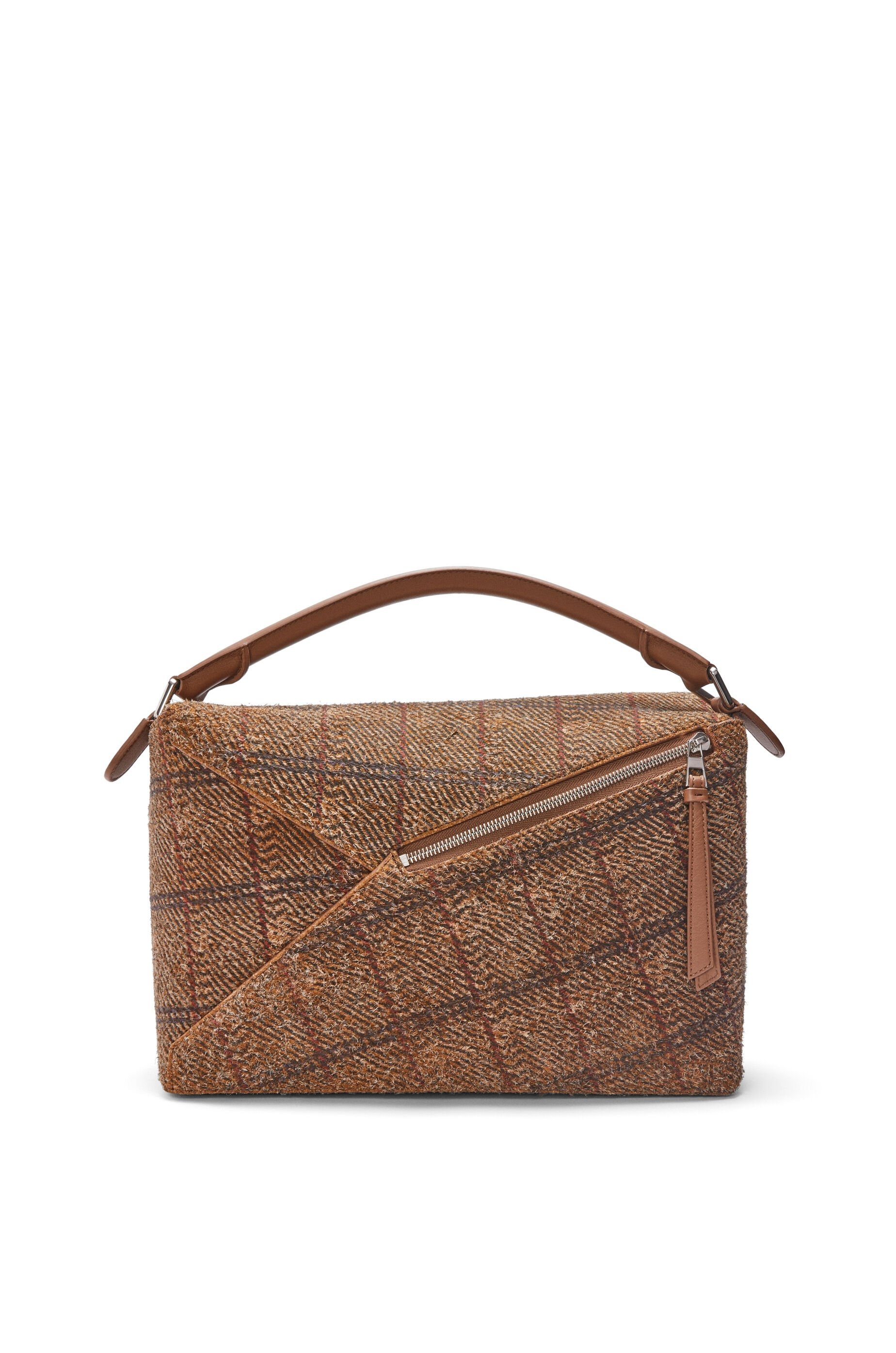 Large Puzzle bag in tartan brushed suede - 4